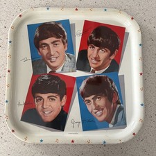Vintage 1964 Beatles Metal Portrait Tray Worcester Ware - Made In Great Britain