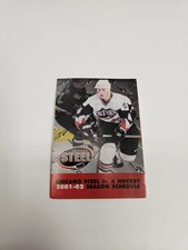 ES25 Chicago Steel 2001/02 USHL Hockey Pocket Schedule - Gunzo's Pure Hockey