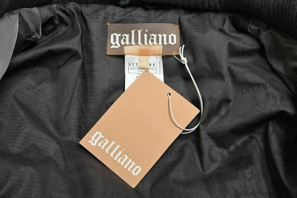 Chaqueta Parka Galliano Gris Desmontable Lana Tejida Parte Inferior Para Hombre US S IT 48 Foto 4 de 4