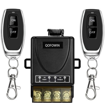 Wireless Remote Switch with 328 ft Long Range,DC 12V/24V/48V/72V Current Rati...