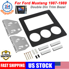 New For Ford Mustang 1987-1989 Radio Relocation Double Din Trim Bezel Brackets