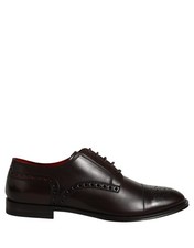 Dolce & Gabbana Maroon Calfskin Leather Derby Men Dress Men's Shoes