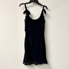 Reformation Christine Tie Shoulder Sweetheart Neck Mini Dress Black Women's US 4