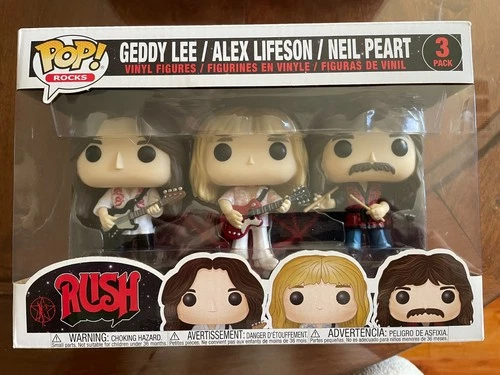 Funko Pop! Rocks: Rush ~  3 Pack: Geddy Lee, Alex Lifeson & Neil Peart ~ Vaulted