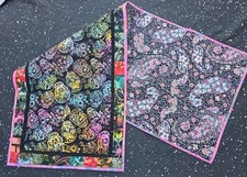 Handmade Quilted Table Runner Halloween sugared skulls colorful flowers