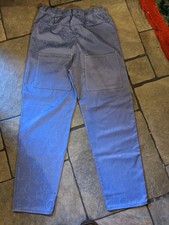 Ladies Handmade Blue Cotton Mix Trousers Size Waist 40