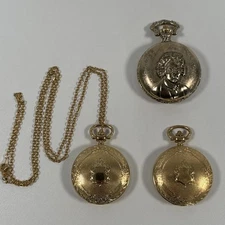 Vintage Pocket Watch Bundle x3 Job Lot Sekonda Dad Beethoven Gold Colour