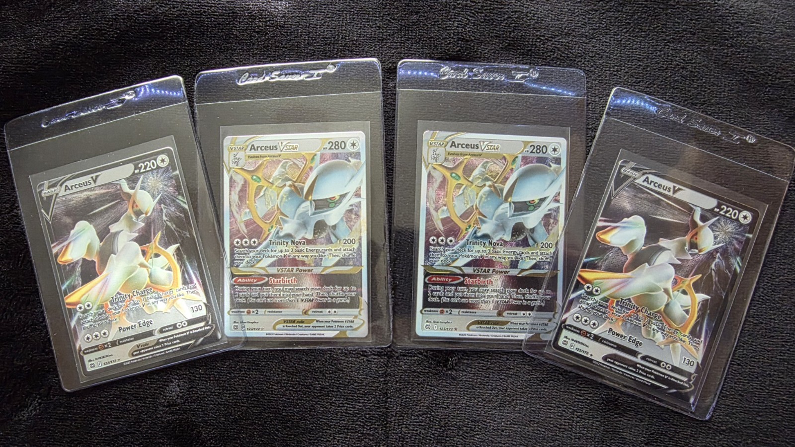 Pokemon Arceus V #122 & Arceus VStar #123 Metal Card LOT - (GAMESTOP EXCLUSIVE)