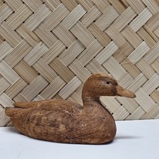 Vtg 1986 Hand Carved Wood Duck Figurine Wooden Jim Delso Mary Oklahoma REPAIRED