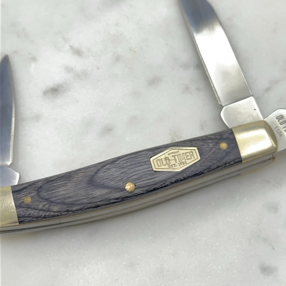 Navaja de bolsillo plegable Old Timer Heritage Series 34OTH D2 3 hojas madera intermediaria Foto 4 de 4