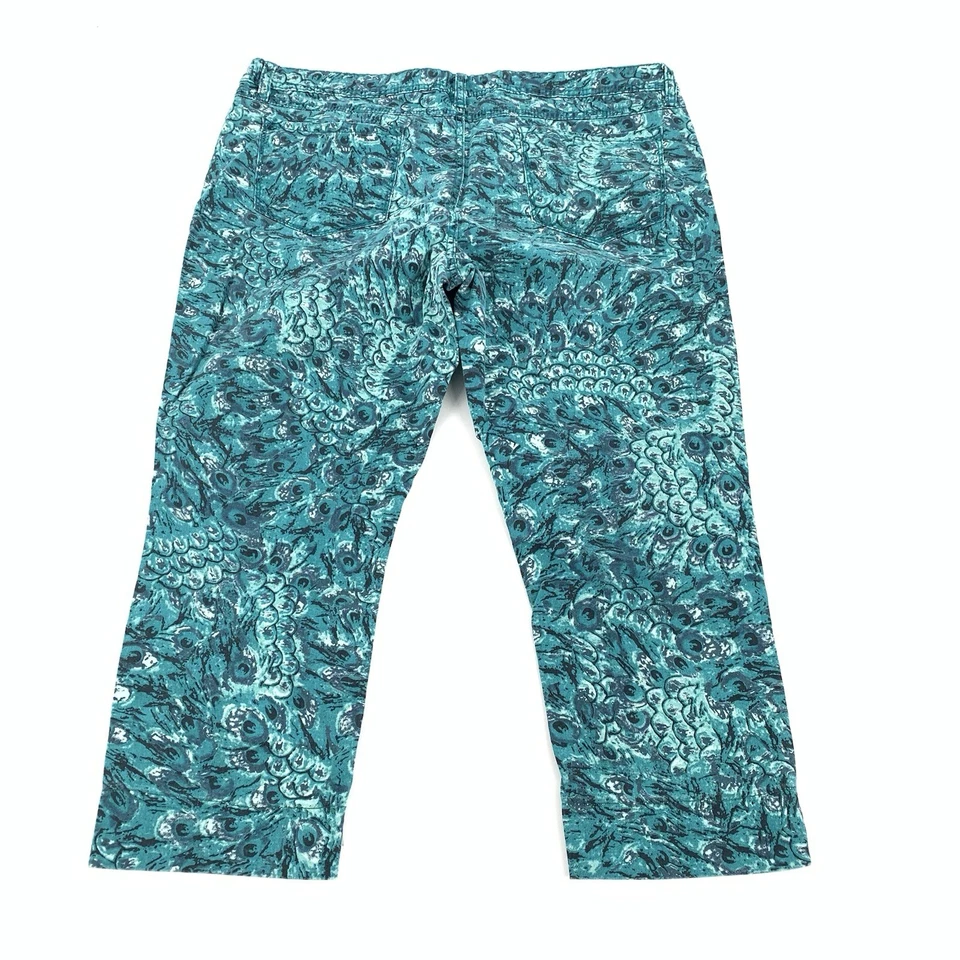Pantalones Jeggings Recortados Estampado Abstracto Mudd Talla 17 Mujer Negro Azul Teal Foto 2 de 4