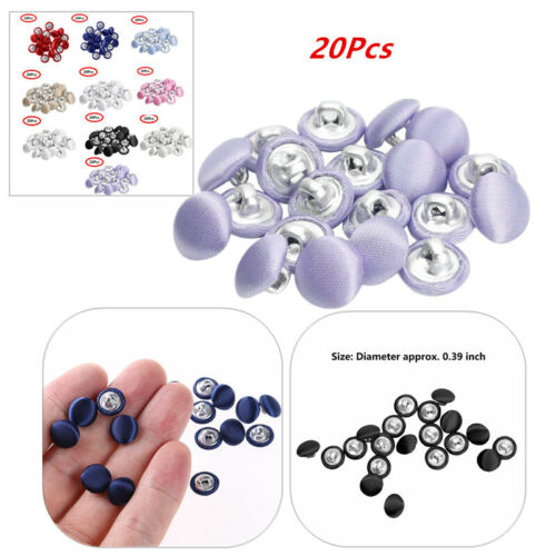 20x 10mm Smooth Satin Covered Metal Shank Buttons for Tuxedo Suit_Blouses Coat - Picture 8 of 79