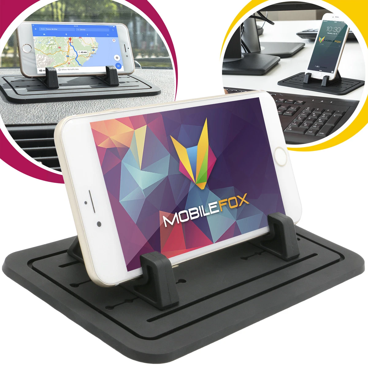 Tappetino Antiscivolo Per Cruscotto Auto, 39,9x20,1 Cm, In PVC, Antiaderente Per Telefono, Occhiali E Chiavi, Ds. Distinctive Style - 2