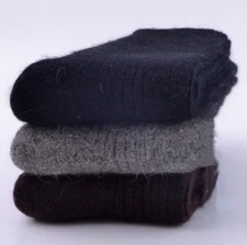 3Pairs Men 100% Merino Wool Crew Dress Warm Thick Thermal Fuzzy Heavy Socks 8-12