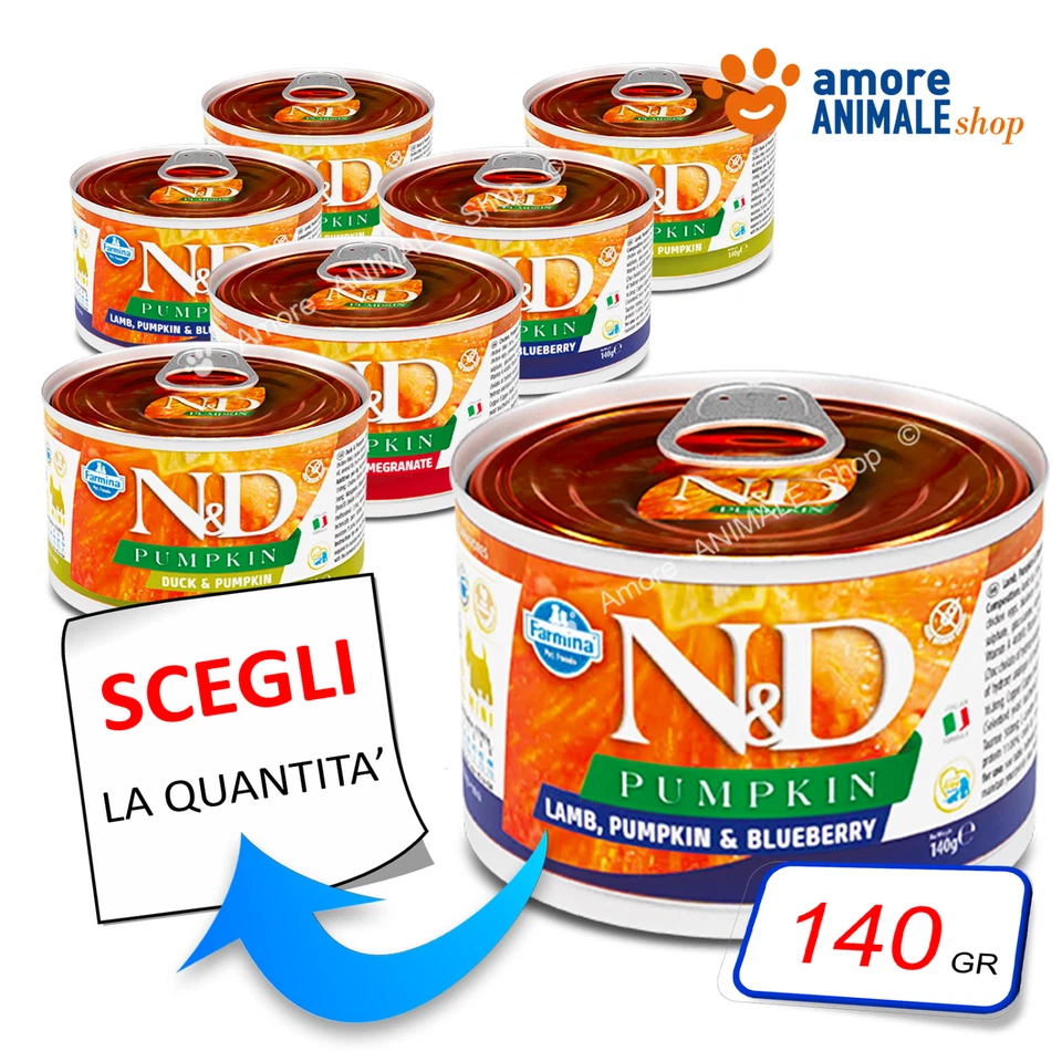 Farmina Dog N&D Pumpkin → GUSTI VARI - 140 gr - ADULT MINI, Umido Cane, Cani