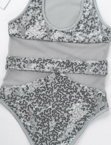 Kids Girls Ballet Dance Gymnastics Leotards Turtle Neck Cutout Back Sleeveless - Picture 99 of 114