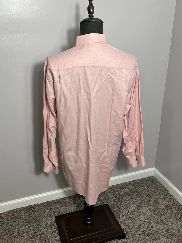 Рубашка на пуговицах Alex Cannon мужская с воротником средняя однотонная розовая БЫСТРАЯ доставка - Изображение 2 из 4
