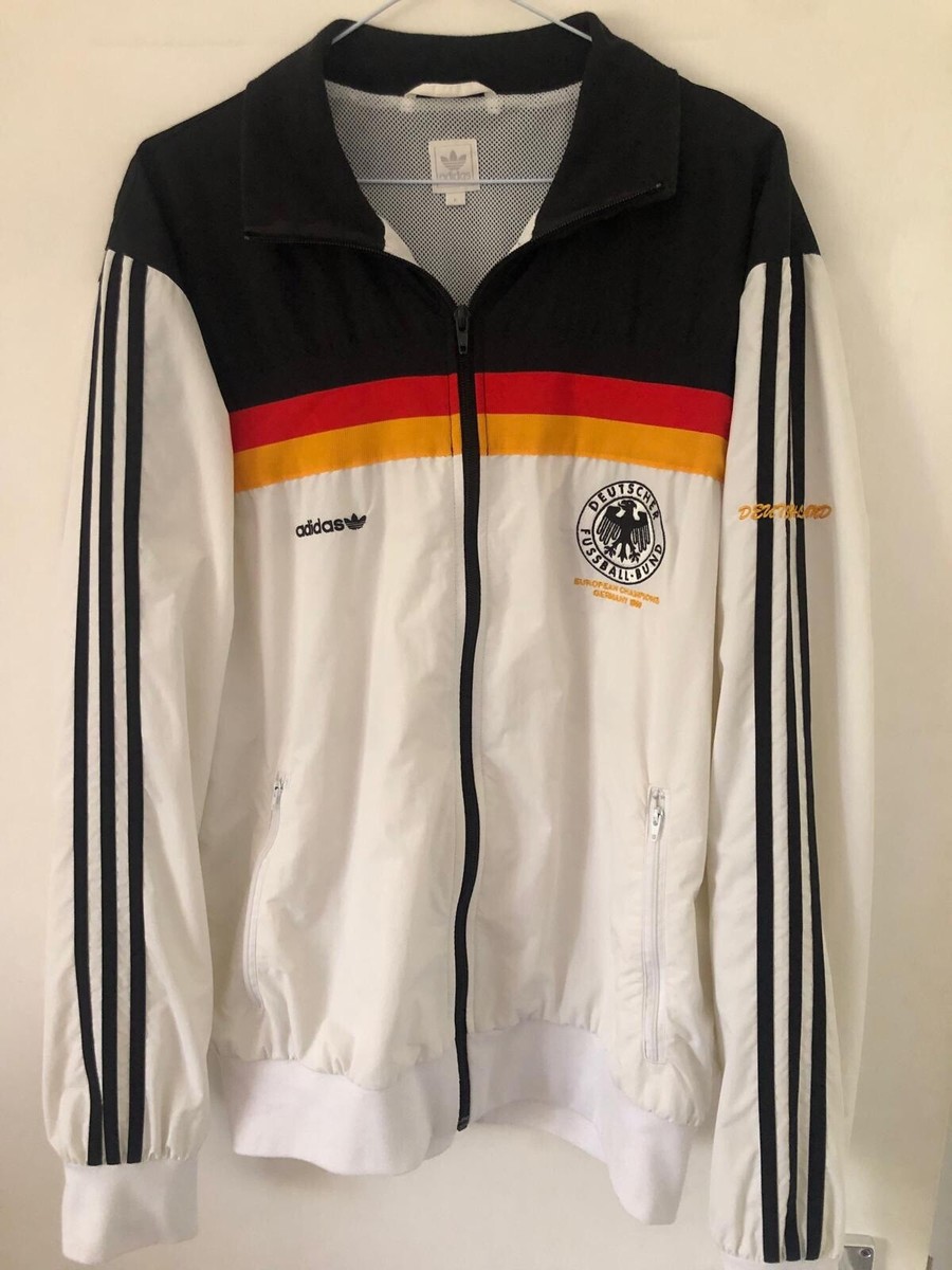 Adidas Germany Football 1980 Track Jacket Mens Large White Reissue