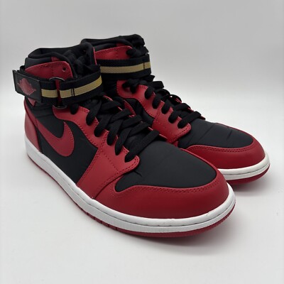 Size 10.5 - Air Jordan 1 Strap High Black Gym Red for sale online