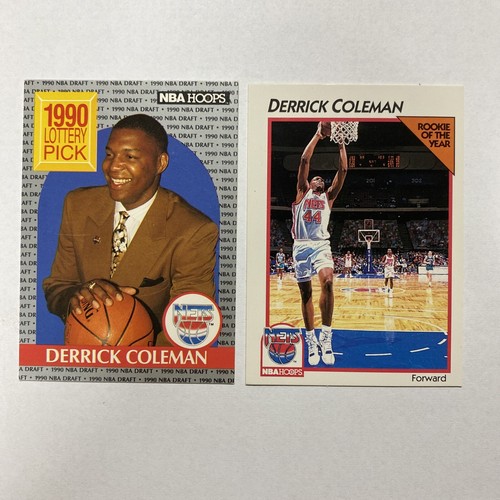 2 Derrick Coleman Rookie Cards NBA Hoops Lottery Pick Rookie Of The 