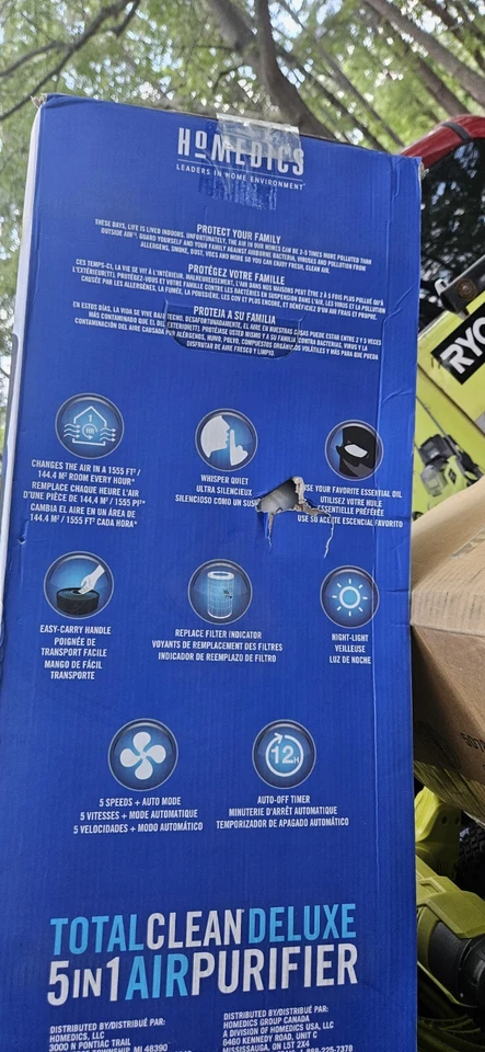Homedics AP-T45-BK 空气净化器,抗过敏原清洁剂 UV-C 浅黑色 — 第 2/4 张图片
