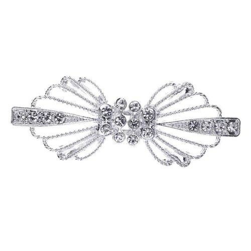 Prettyia 2 x Crystal Wedding Closure Hook & Eye Clasp Sewing Supplies Silver - Picture 2 of 12