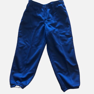 Mizuno Womens Softball Pants L Navy Snap Button 3/4 Length Drawstring 89730 