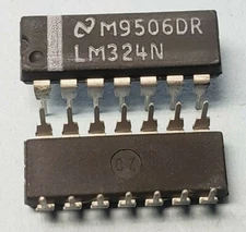 LM324N Integrated Circuit  Low Power Quad Op Amp IC DIP-14 LM324 Lot of 2