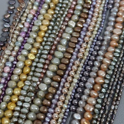 Huge 23 Strand Lot Multi-Color Freshwater Pearl Beads - Jewelry Making - 16''