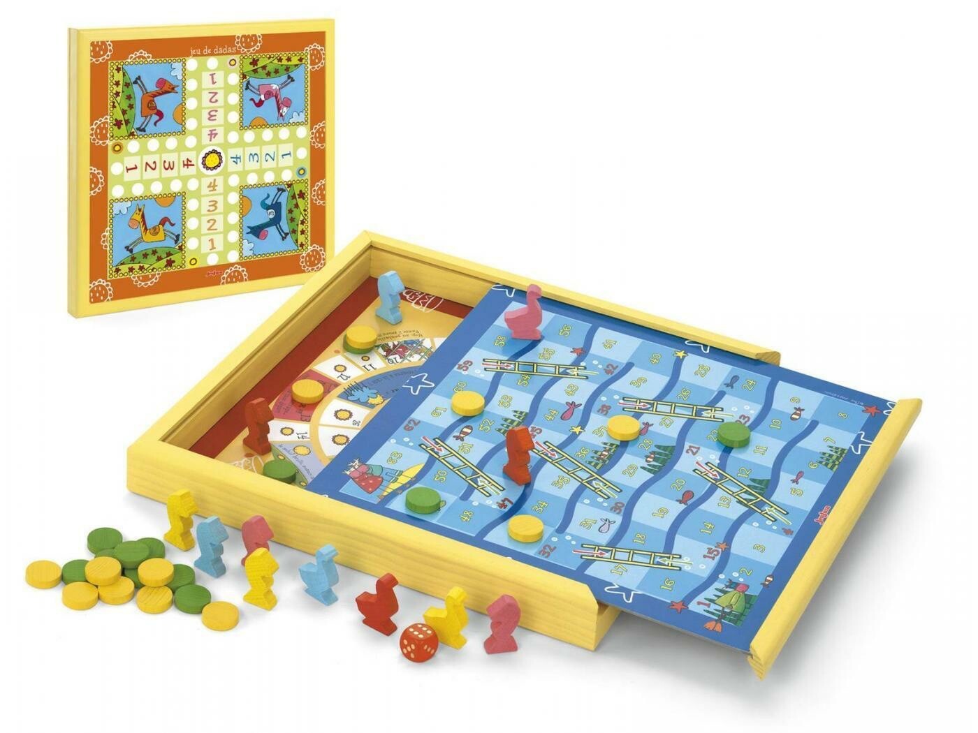 Premier coffret de jeu traditionnels Jeujura en bois pour un anniversaire réussi