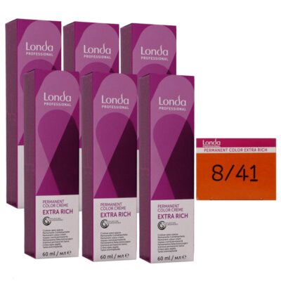 Londa Professional permanente Cremehaarfarbe Extra Rich 6 x 60 ml 8/41 hellblond