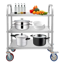 3Tier Stainless Steel Kitchen Trolley Cart Kitchen Cart Rolling Storage Shelf