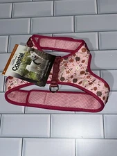 Coastal Accent Metallic Adjustable Pink W/Flowers Dog Harness Medium 20”-24” NWT