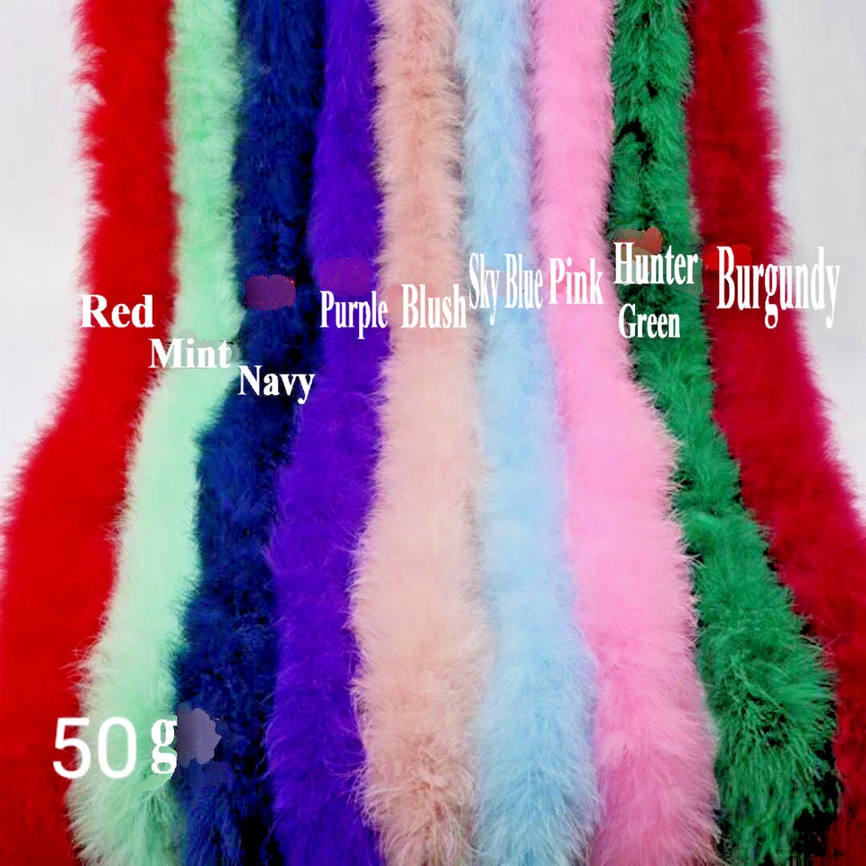 Fluffy Turkey Boa 50g Extra Thick Marabou Fluffy Boa Feather Trim 6 ft 2 Yards - Image 2 of 4