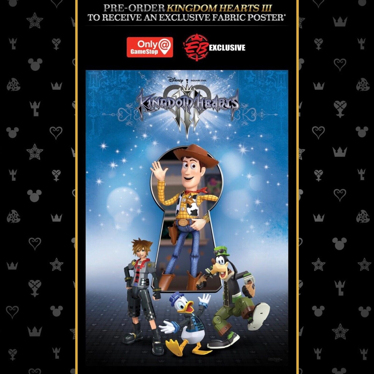 Kingdom Hearts 3 Preorder Fabric Poster Banner - Toy Story 3