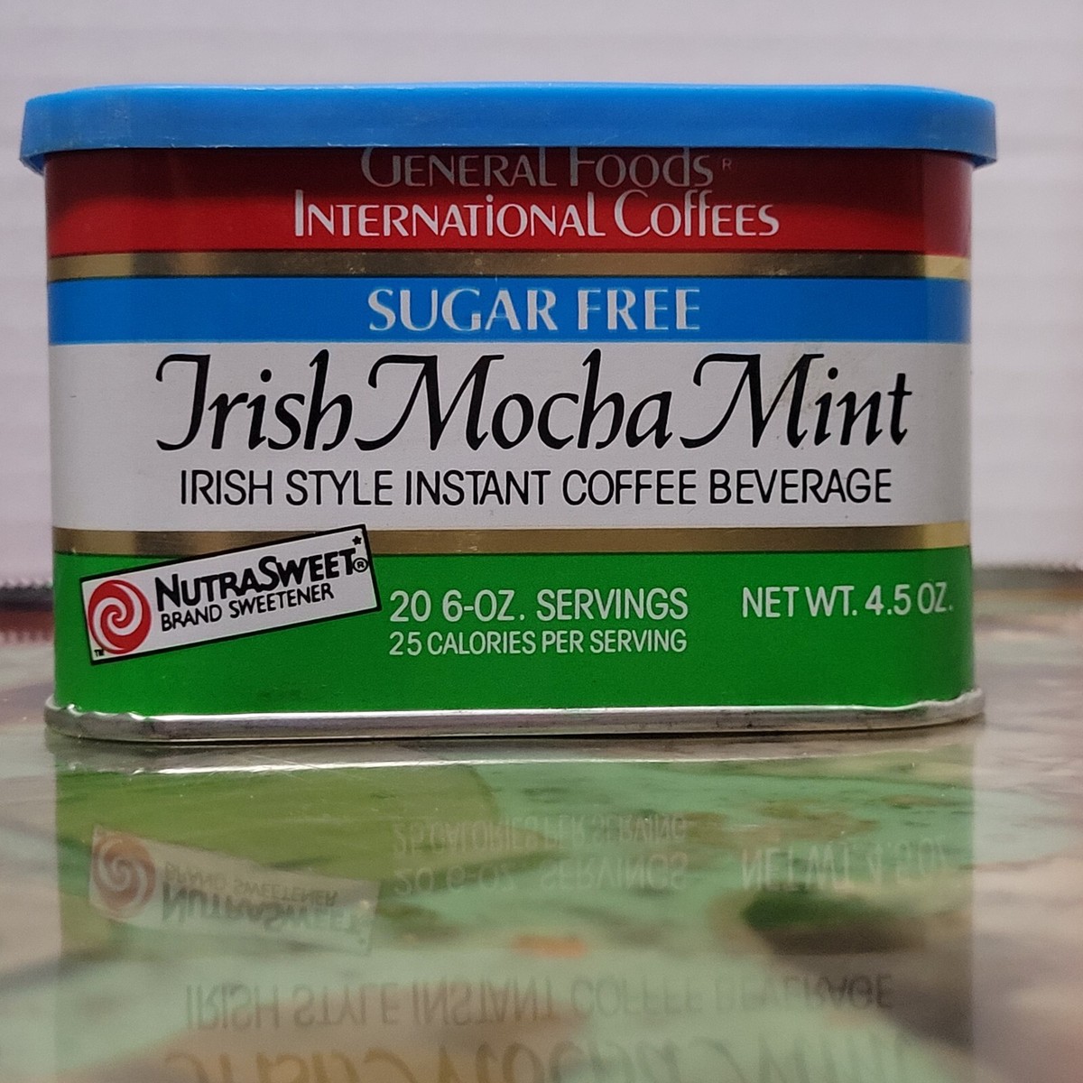 2CD！BROWN SUGAR＆WHITE /100 YEARS AGO Vtg 1980s General Foods International Coffees Tin SUGAR FREE Irish