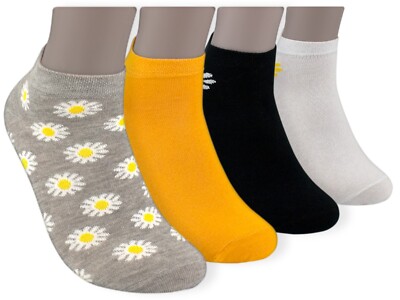 Sneaker Socken Flower, (Bund, 4-Paar) Damen Sneaker-Socken mit Blumenmotiv