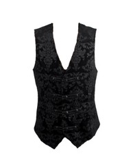 PUNKRAVE BLACK GOTHIC VAMPIRE VINTAGE PALACE PRINTING WESTERN STYLE VEST Y-452