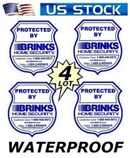 4 Lot Stickers Decals For Home Stores Windows Brinks Alarm System In Use