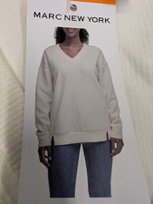 Marc New York Andrew Marc V Neck Knit Pullover Ribbed Sweater cream XXL