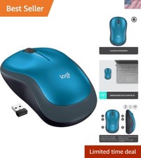 Compact Ambidextrous Wireless Mouse - 2.4GHz with Long Battery Life, Blue Color