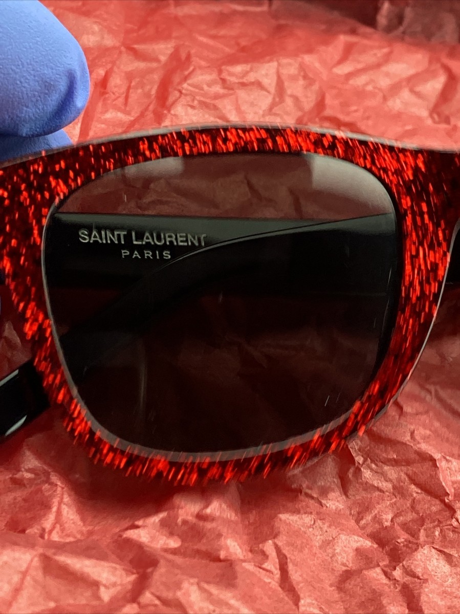 Yves Saint Laurent París Red Gritter Sunglasses SAINT LAURENT | SL 51 009 | RED GLITTER | SQUARE SUNGLASSES  main image 4
