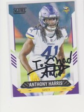 ANTHONY HARRIS MINNESOTA VIKINGS PERSONALIZED VIRGINIA  AUTOGRAPHED CARD 