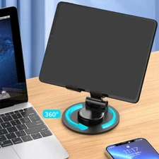 Tabletop Phone Tablet Stand 360 Degree Rotating Cellphone Cradles Desk Holder
