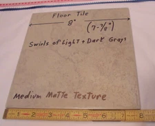 1 pc.  Porcelain/Ceramic 8" Floor Tile; Light & Dark Grays; Medium Textured  NEW