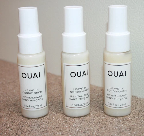 3 x OUAI Leave In Conditioner .84 oz / 25mL Ea Travel Size Heat Protection