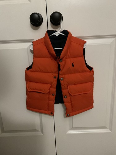 Youth Polo Ralph Lauren Down Reversible Puffer Down Vest Logo Size 4 - Picture 3 of 4