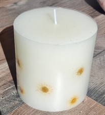 Depot Kerze "Trockenblume" ca. 10cm x 10cm 80 Stunden Beige Retro Vintage Deko