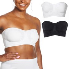Rhonda Shear 2-pack Anti-Microbial Seamless Underwire Bandeau Bra Large Size