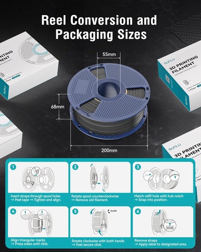 ABS Filament 1,75 mm 3D Drucker Filament, hochbeständig langlebig, hitzebeständig... - Bild 3 von 10